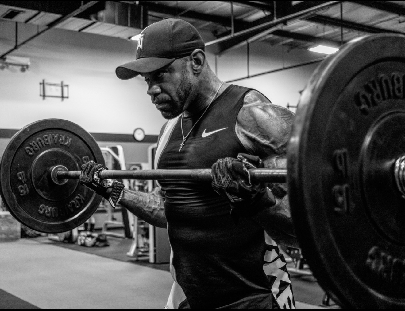 Coach Steve training with a barbell in the gym