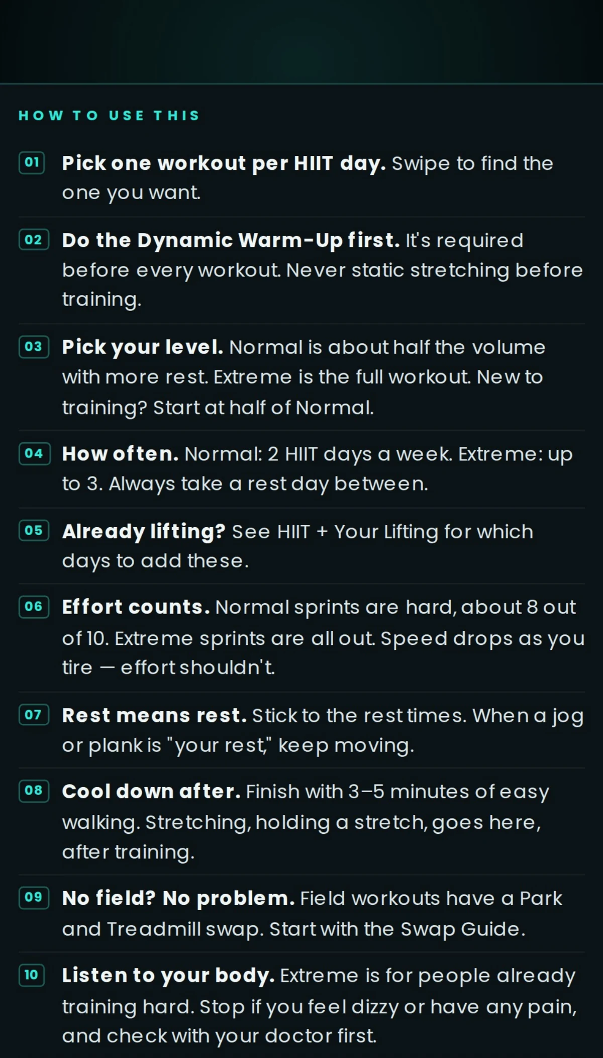 How to use the program page